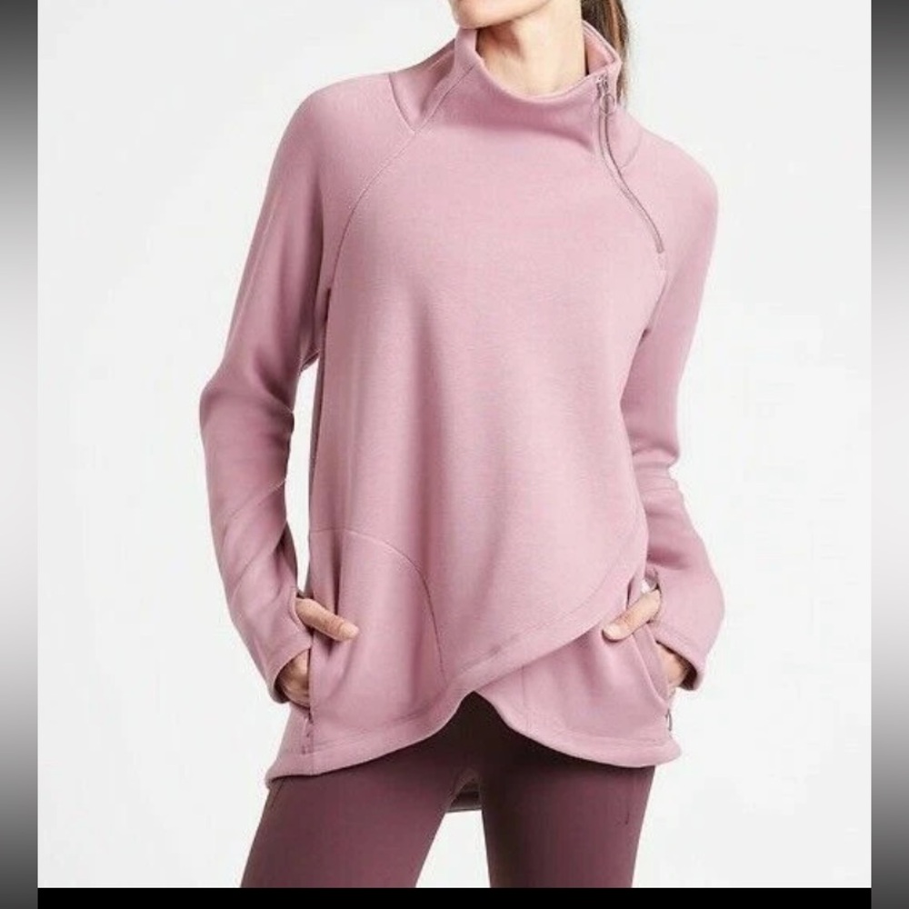 Athleta Cozy Karma Asym Pullover Sweatshirt L